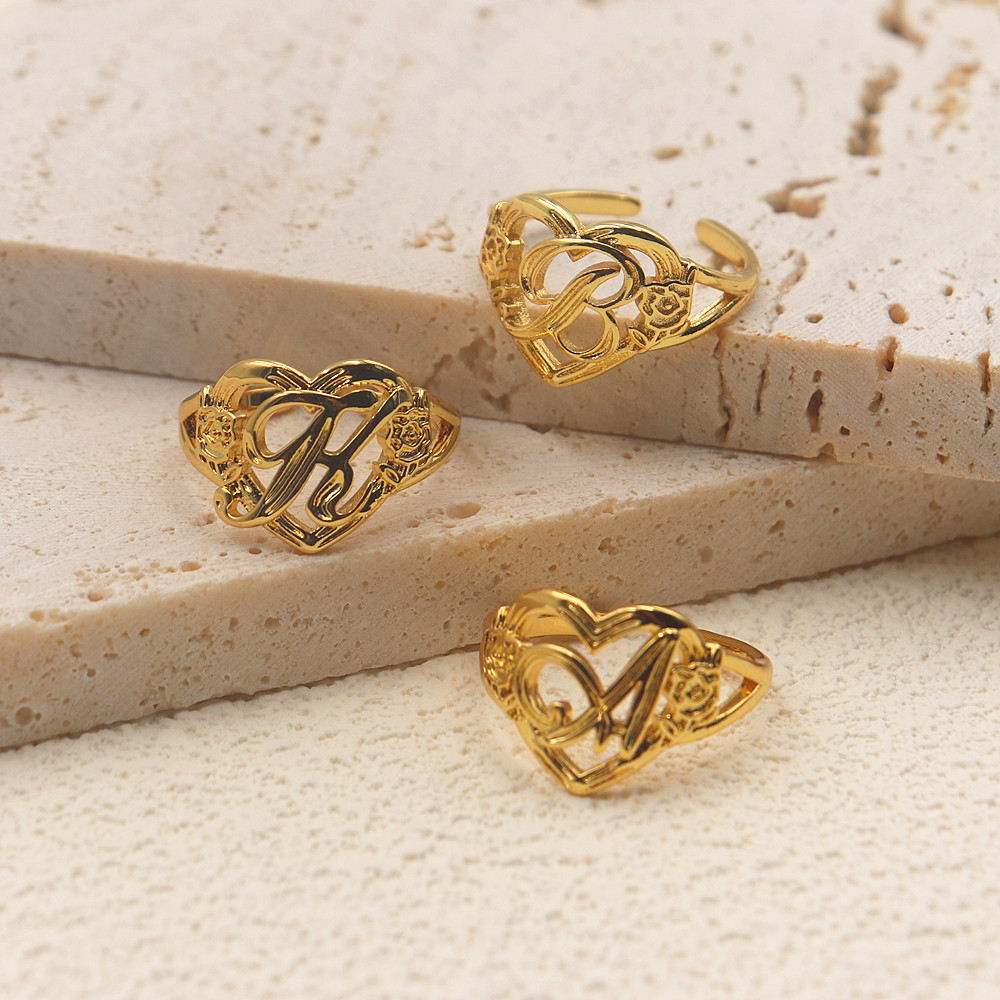 Gold Personalized Initials Hea - Wedding Z ulasan dan harga