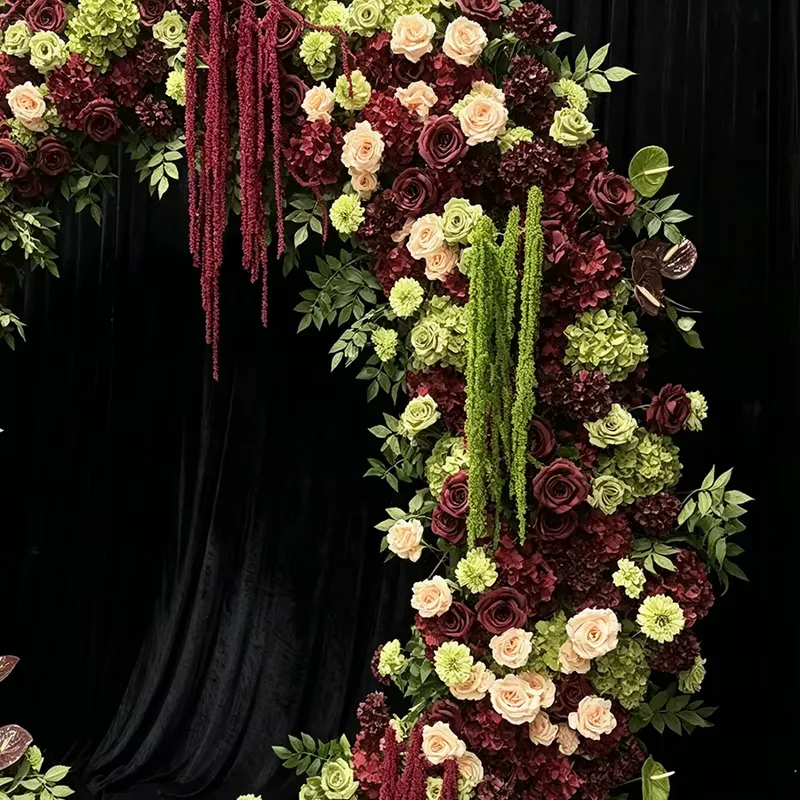 Burgundy Sage Green Trailing T - Wedding Arch Flower ulasan dan harga