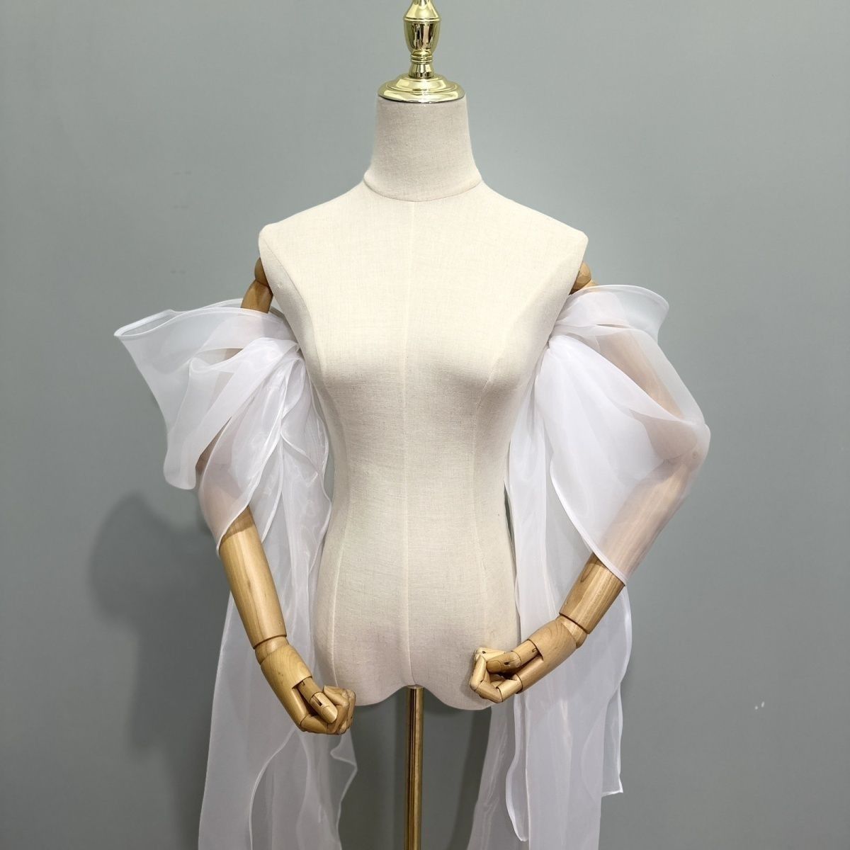 Bridal Sleeve Organza Detachab - Wedding Dress Supply ulasan dan harga