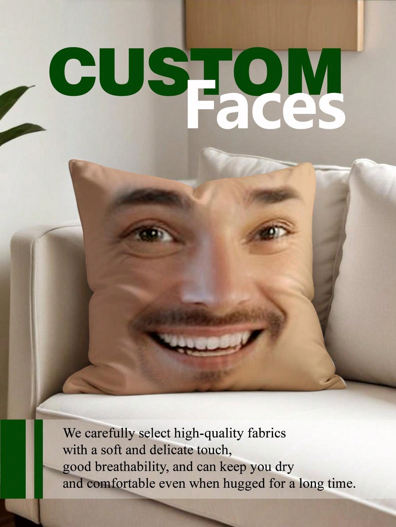 1pc Custom Face Square Pillow  - Wedding Party Supply ulasan dan harga