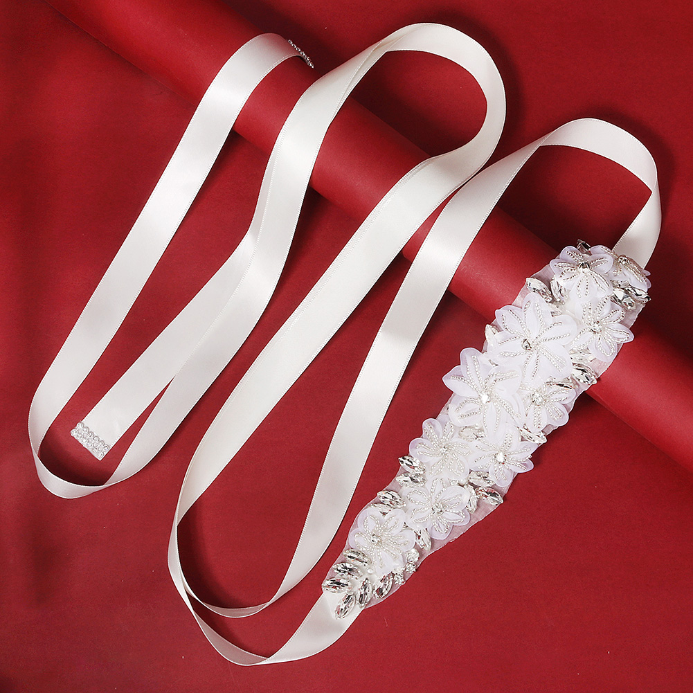Romantic 3D Floral Bridal Belt - Bridal Sash Ribbon ulasan dan harga