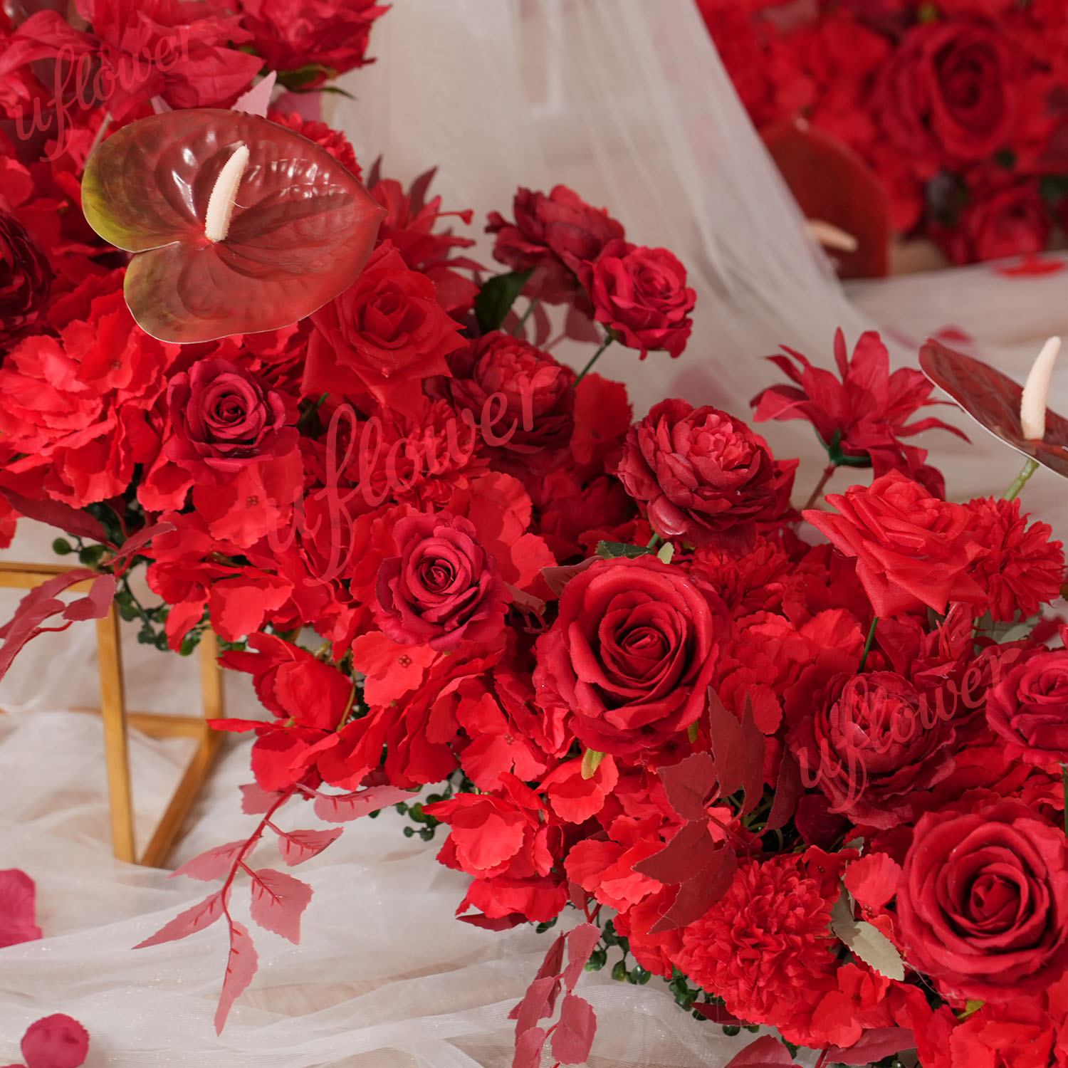 Uflower Red Flower Row Wedding - Wedding Arch Flower ulasan dan harga
