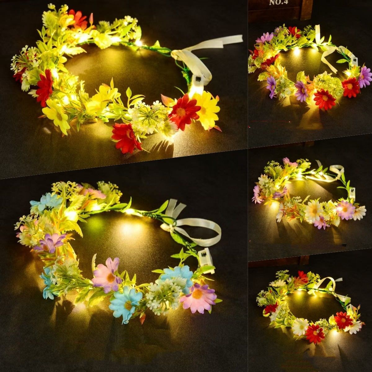 LED Light Up Flower Crown Head - Wedding Arch Flower ulasan dan harga