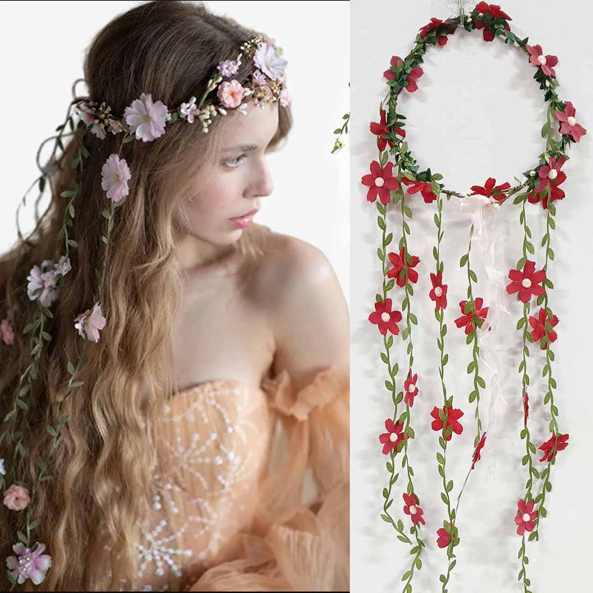Bohemian Rattan Flower Vines C - Wedding Arch Flower ulasan dan harga