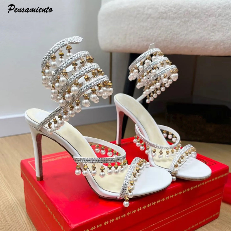 Luxury Rhinestones Pearls Tass - Wedding Super ulasan dan harga