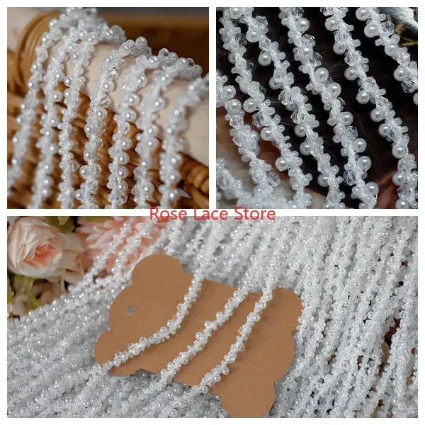 3 Yards Pearl lace trim, pearl - Bridal Sash Ribbon ulasan dan harga