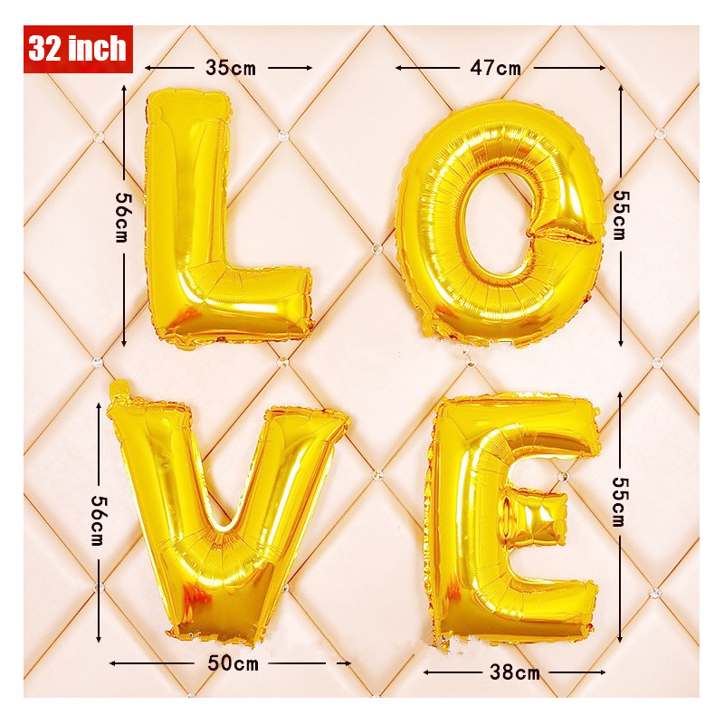 16 32 40 Inch Foil Letter Ball - Wedding Z ulasan dan harga