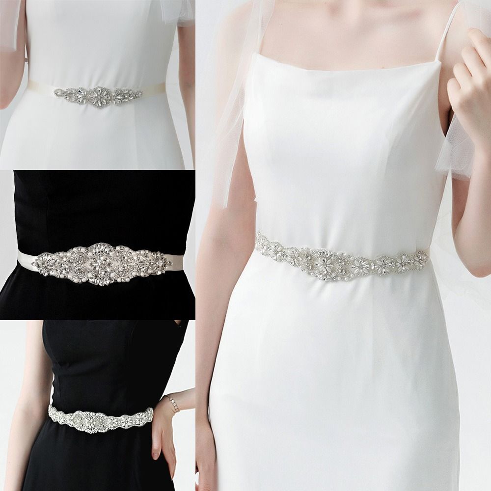 Sweet Silver Wedding Rhineston - Bridal Sash Ribbon ulasan dan harga
