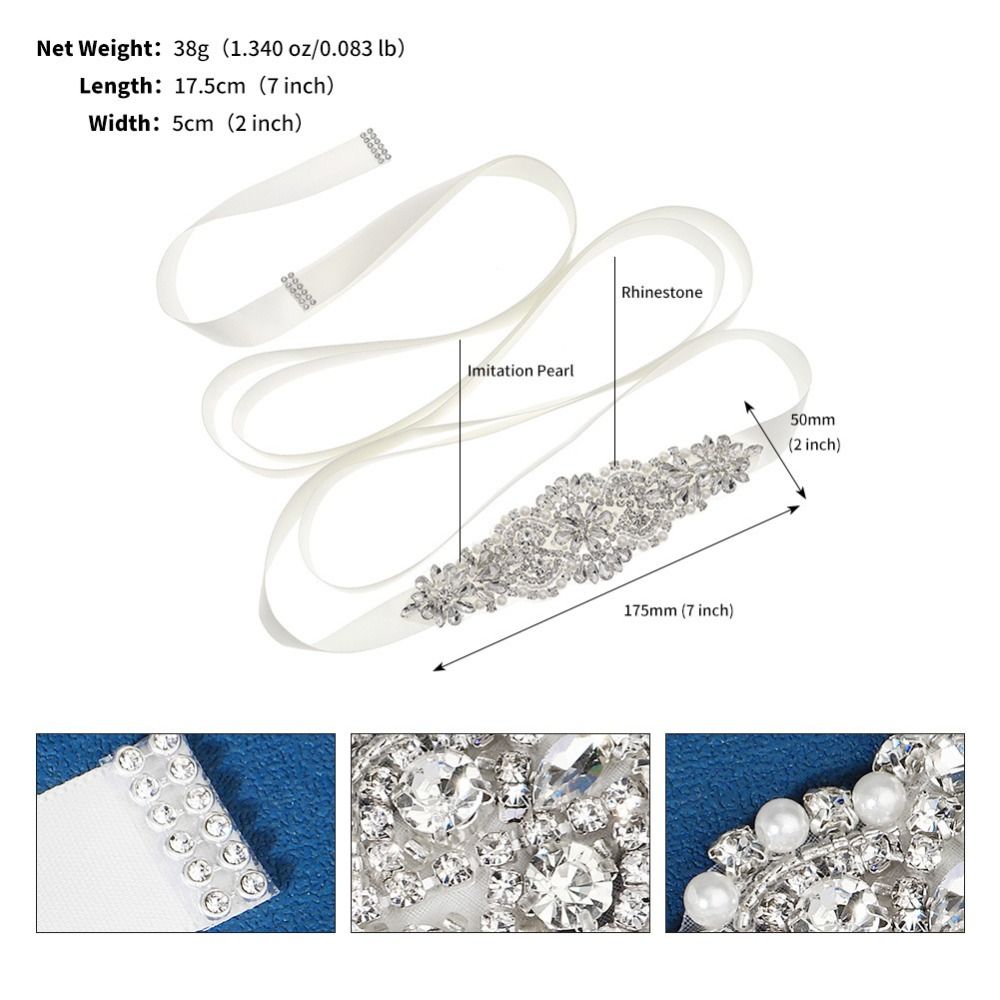 Sweet Silver Wedding Rhineston - Bridal Sash Ribbon ulasan dan harga
