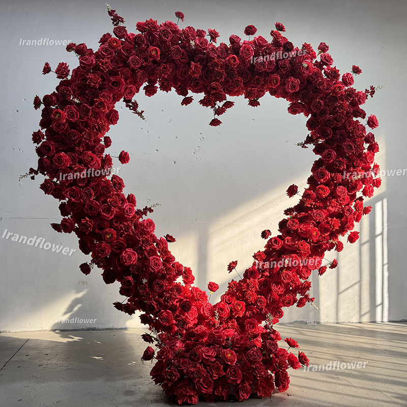 Red Heart Arch Shaped Artifici - Wedding Arch Flower ulasan dan harga