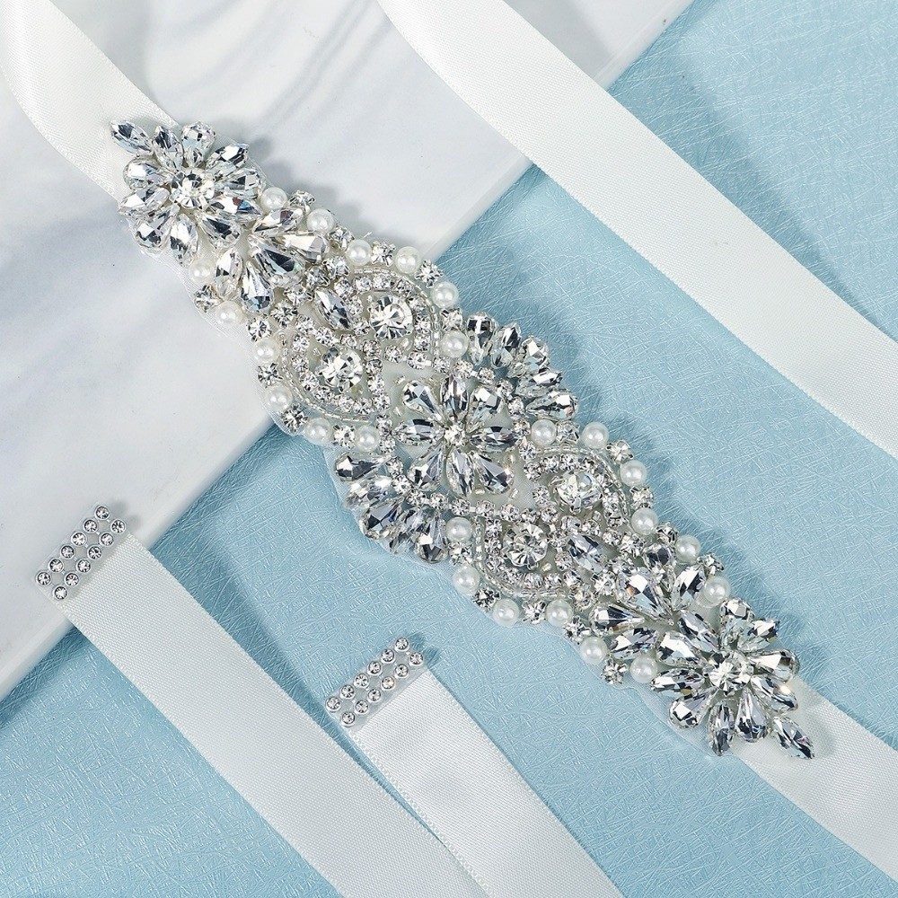 Sweet Ribbon Bridal Belt Silve - Bridal Sash Ribbon ulasan dan harga